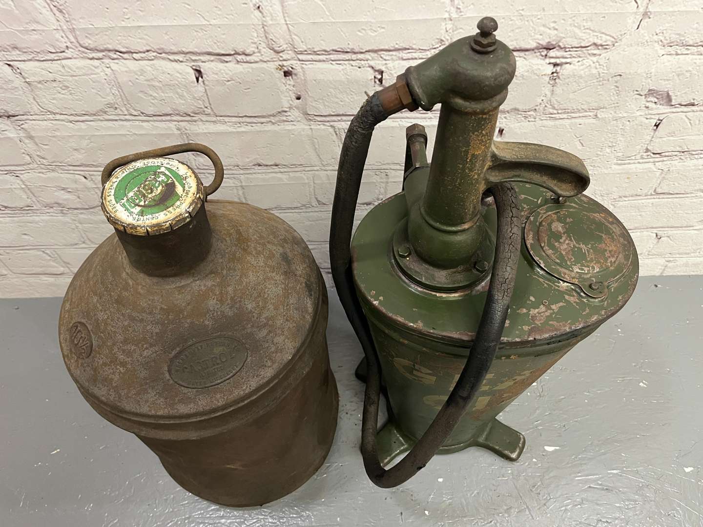 <p>Gear Oil Forecourt Pump and Early Castrol Oil Drum (2)</p>