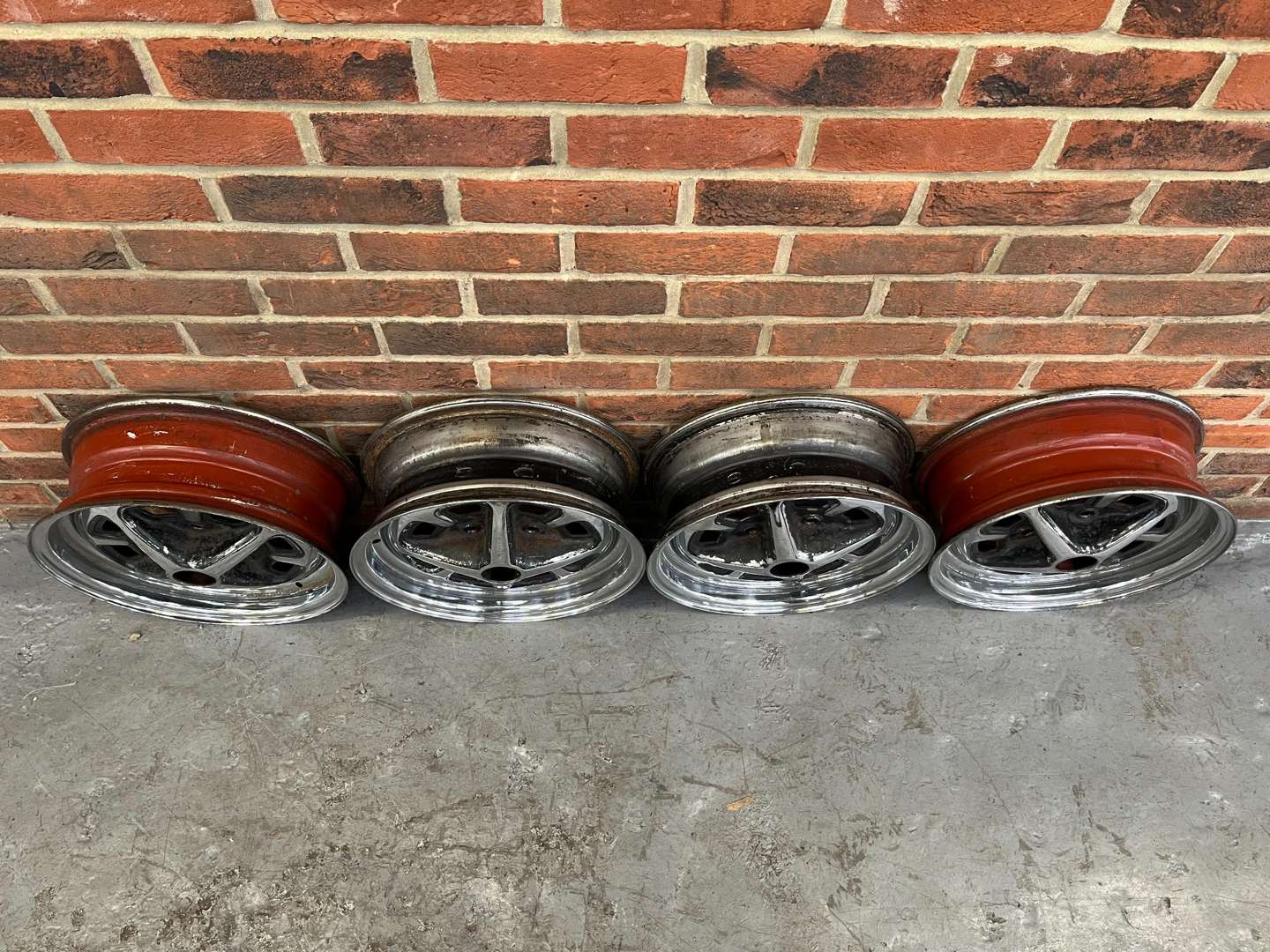 <p>Set Four Rostyle MGB Chrome Wheel Rims</p>