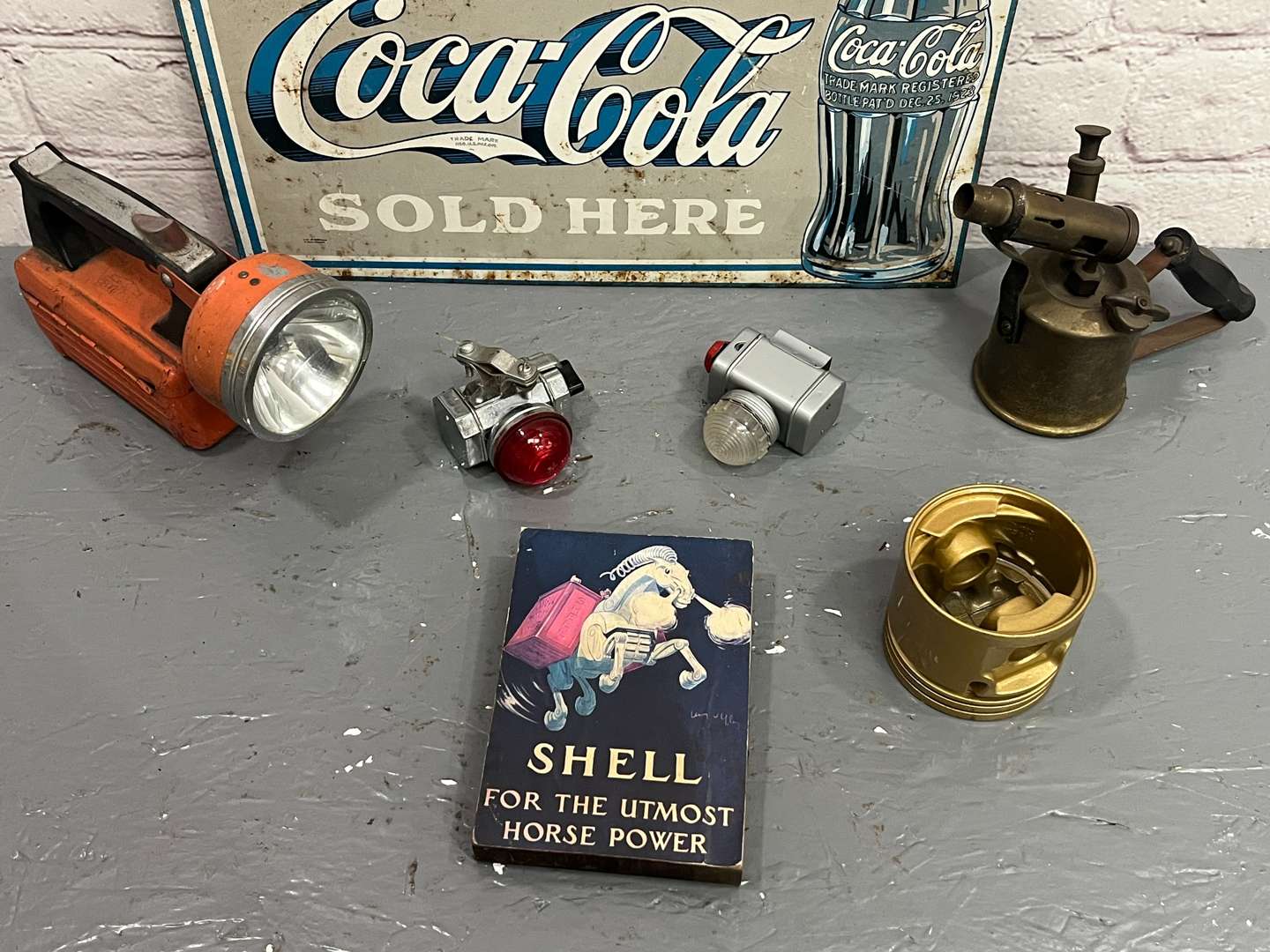 <p>Mixed Lot Blow Torch, Coca Cola Tin Sign Etc</p>