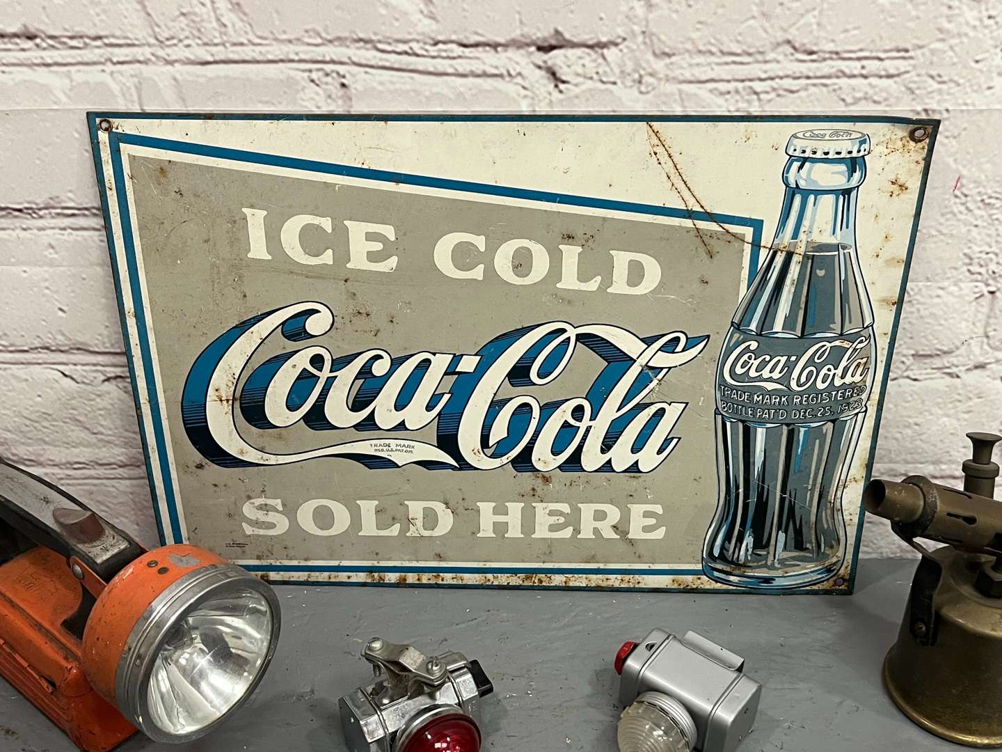 <p>Mixed Lot Blow Torch, Coca Cola Tin Sign Etc</p>