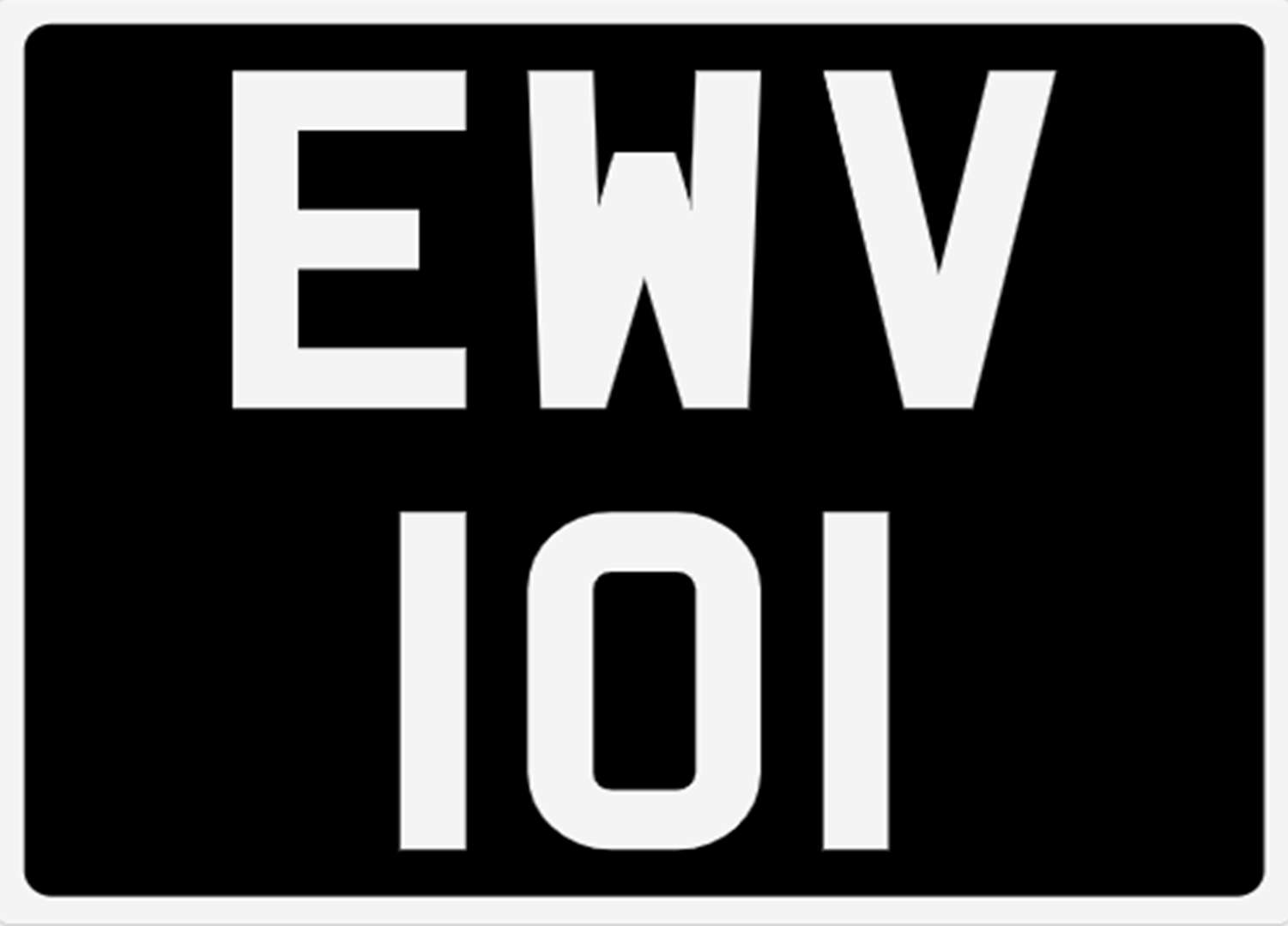 <p>&nbsp; EWV 101 Registration Number&nbsp;</p>