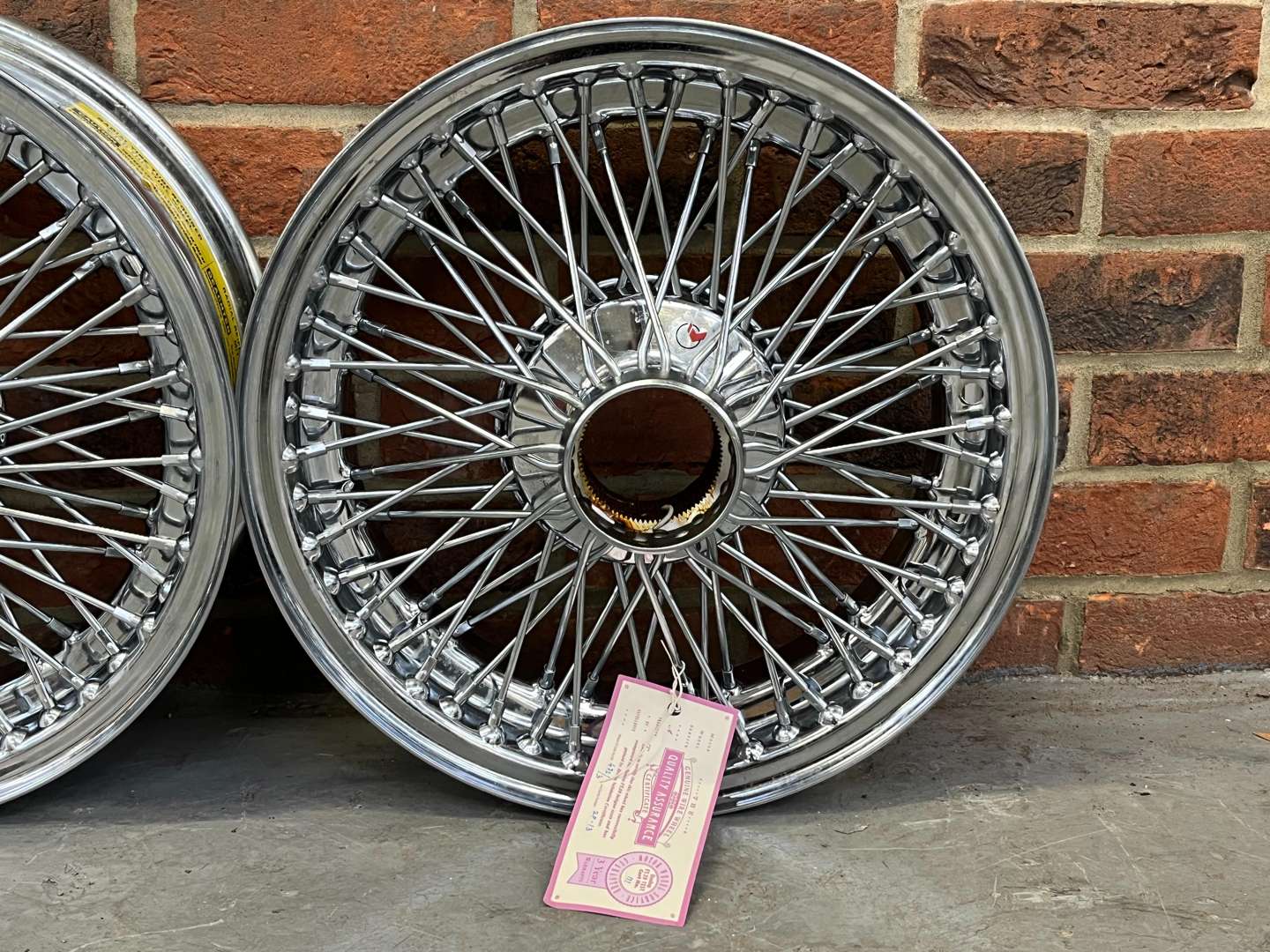 <p>Set of Four NOS Jaguar Chrome Wire Wheels</p>