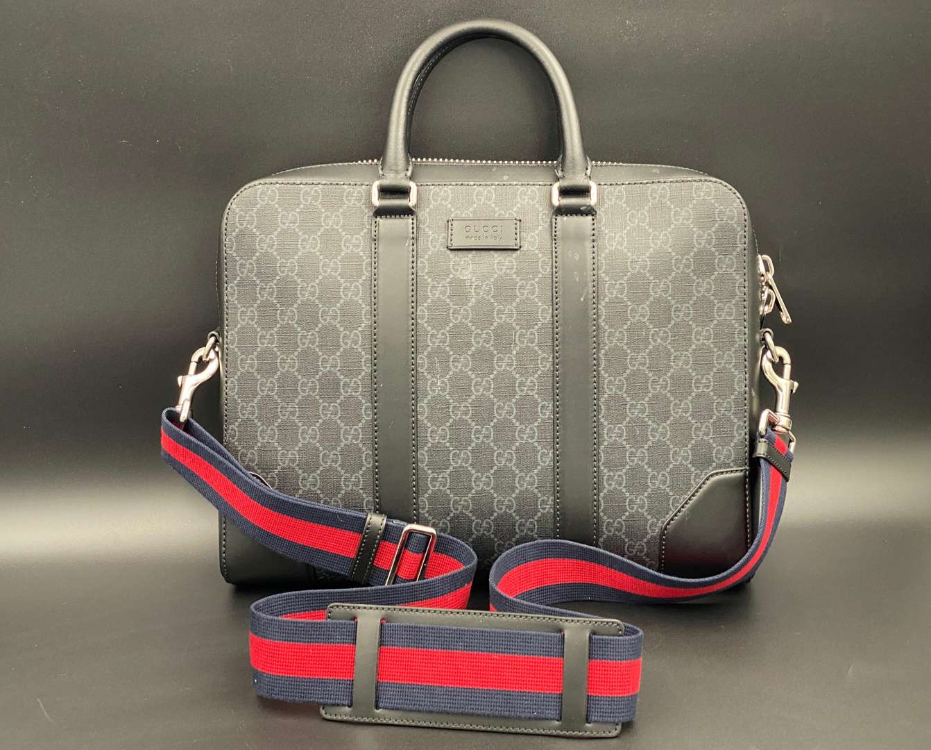 <p>GUCCI, GG-monogrammed cross-body messenger bag,</p>