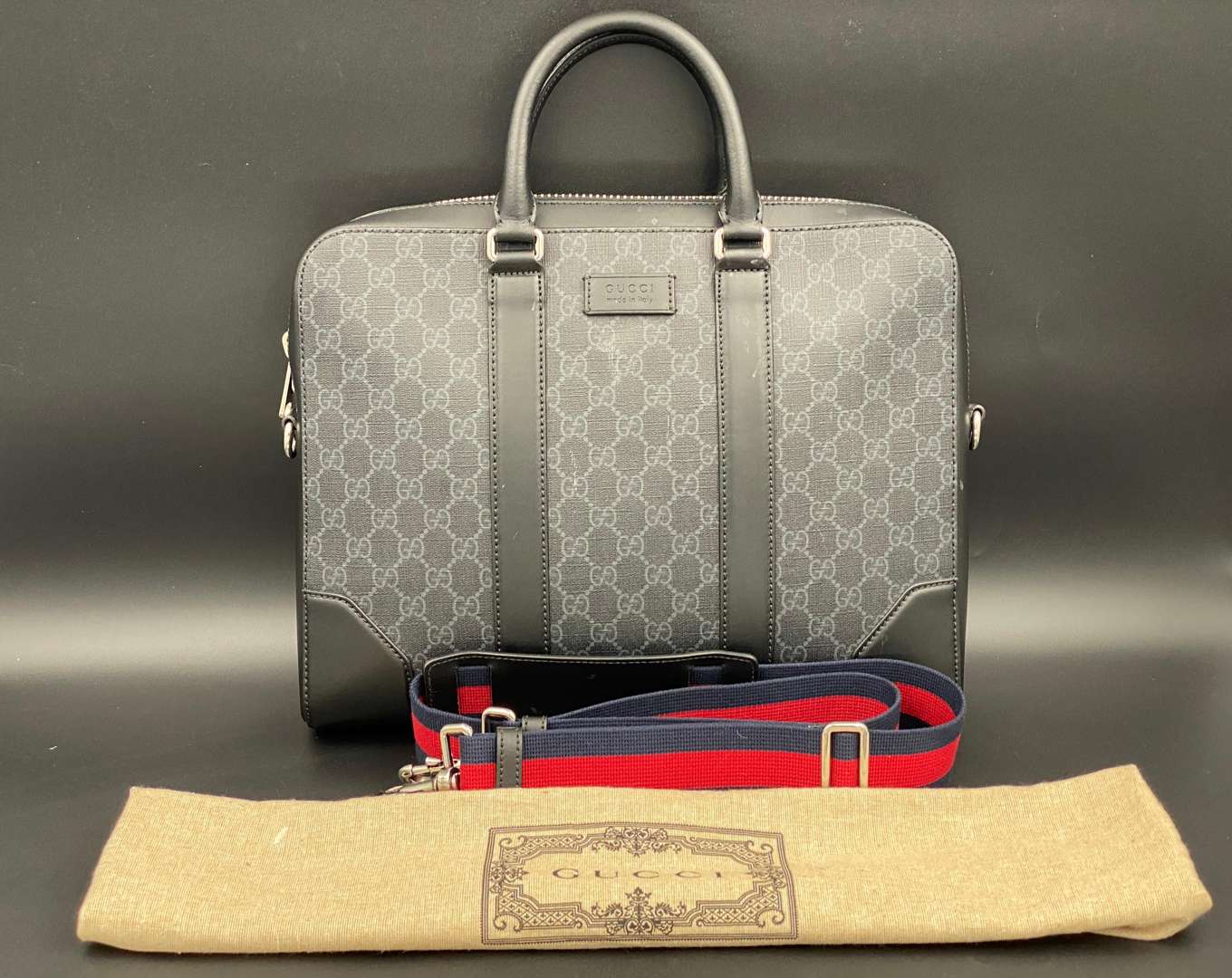 <p>GUCCI, GG-monogrammed cross-body messenger bag,</p>