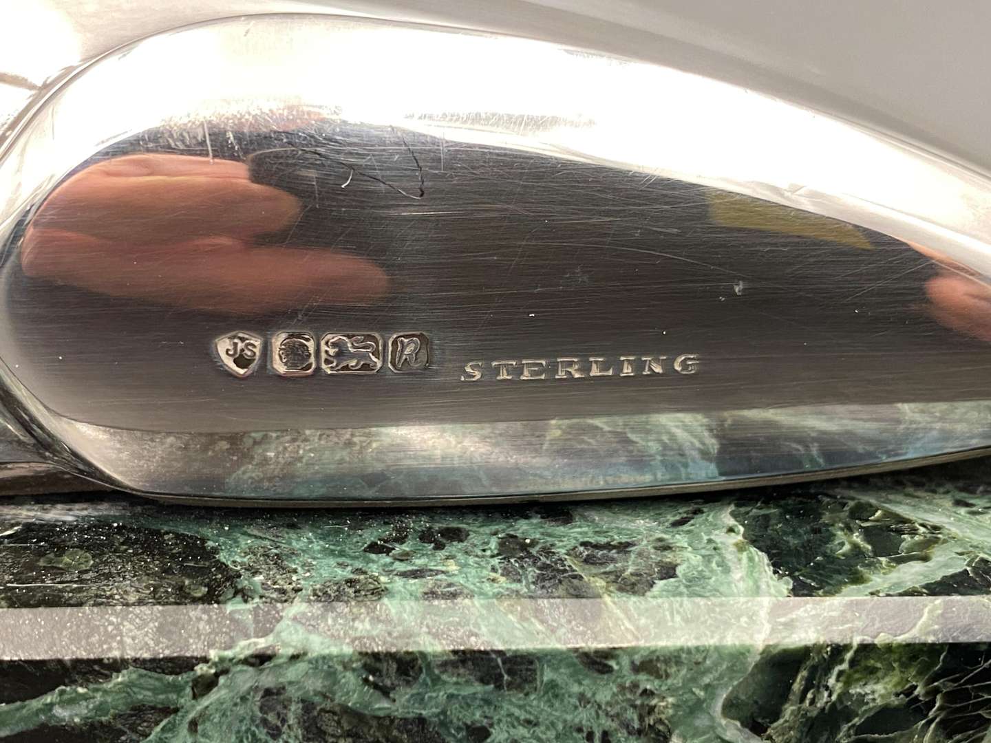 <p>"FIRST PLACE, PEBBLE BEACH CONCOURS d ELEGANCE, AUGUST 18. 1991", silver and marble trophy,&nbsp;</p>