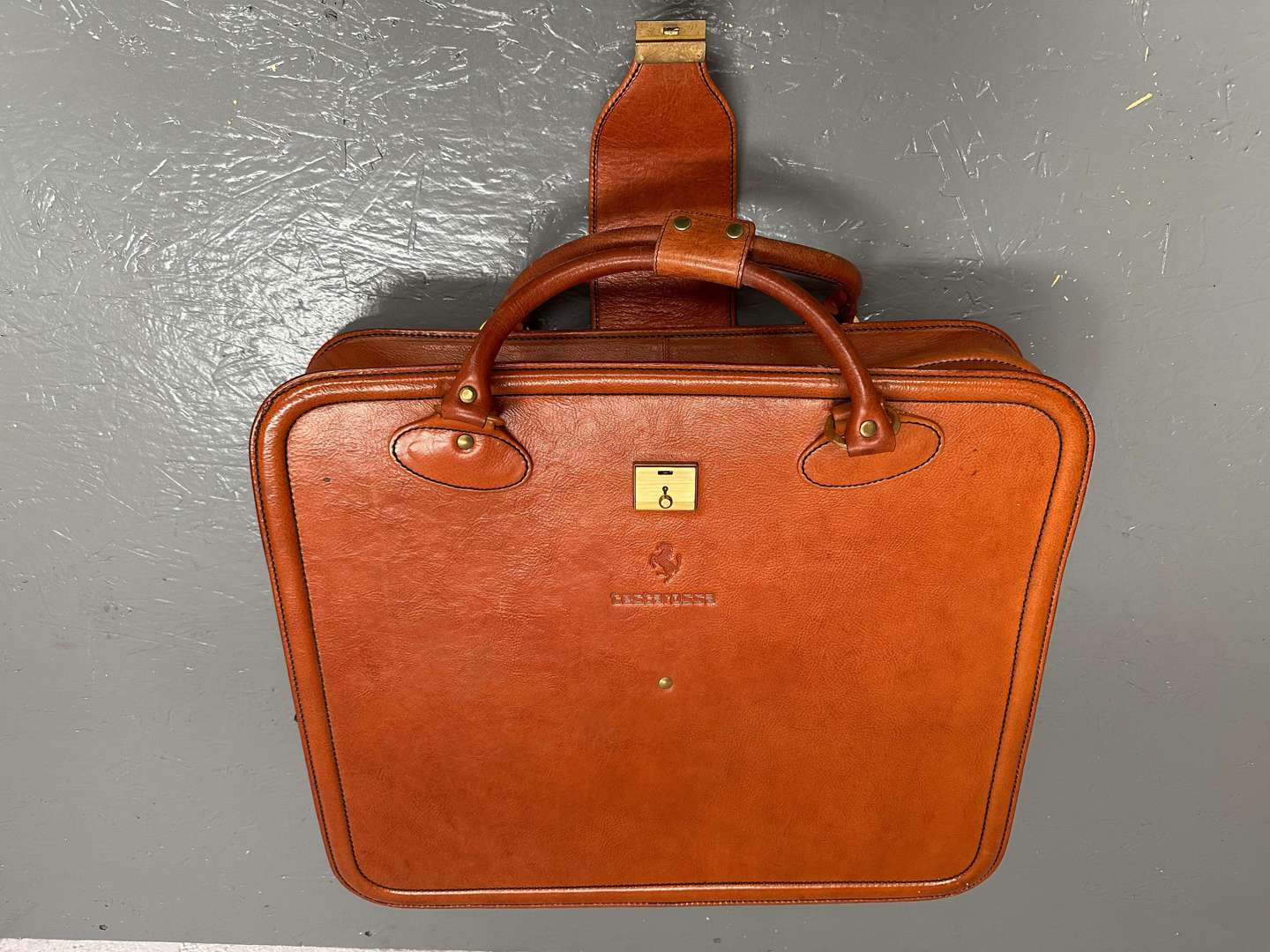 <p>FERRARI, “Testarossa” 1980's stitched leather suitcase,</p>