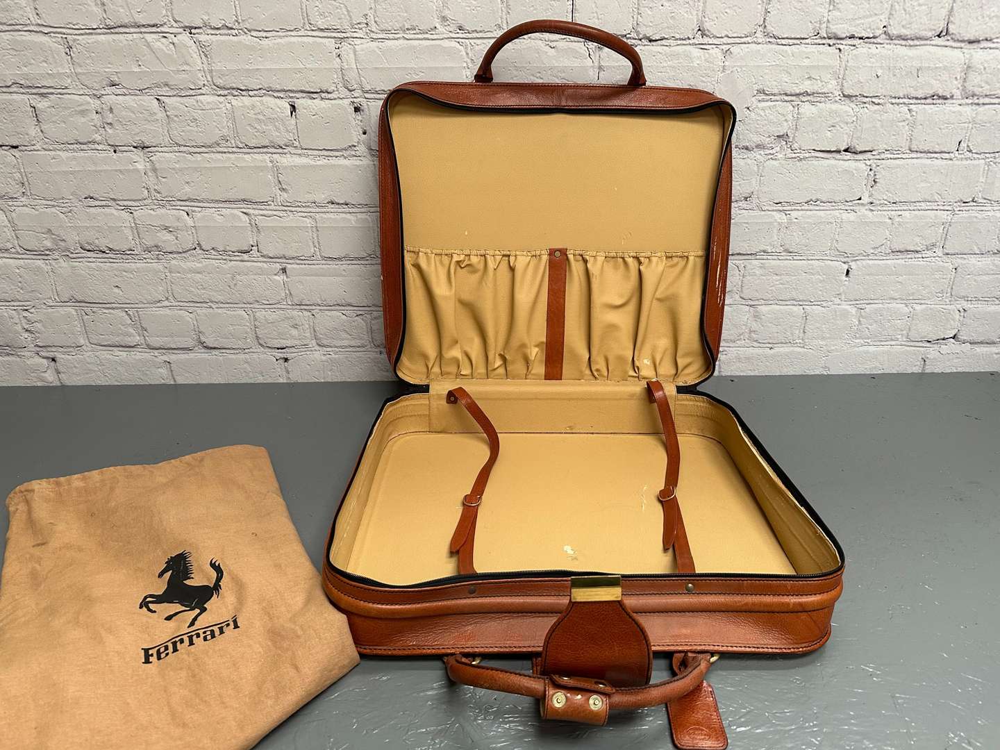 <p>FERRARI, “Testarossa” 1980's stitched leather suitcase,</p>
