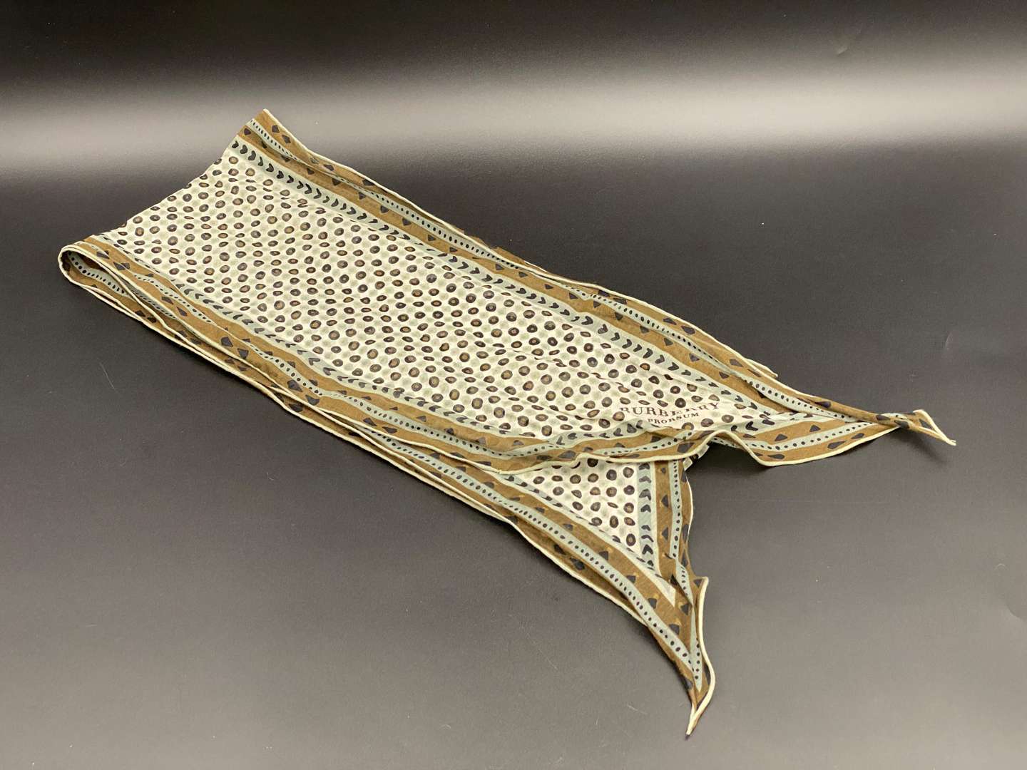 <p>BURBERRY, three various slim, neck scarves</p>