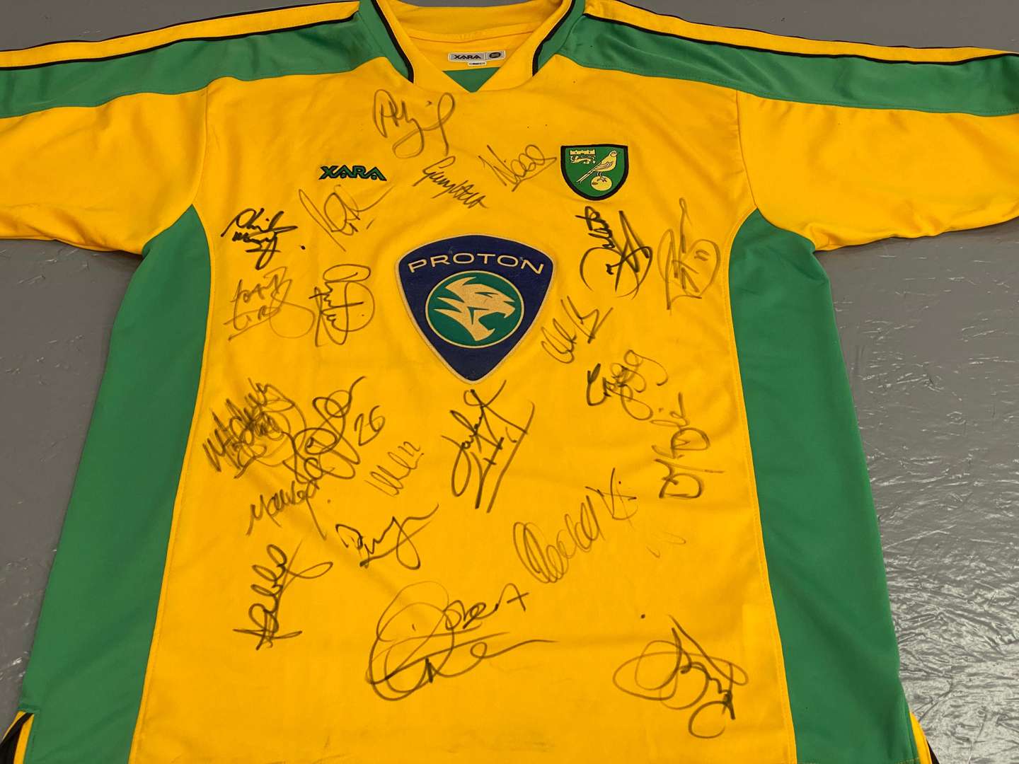 <p>NORWICH CITY, Proton, signed football shirt</p>