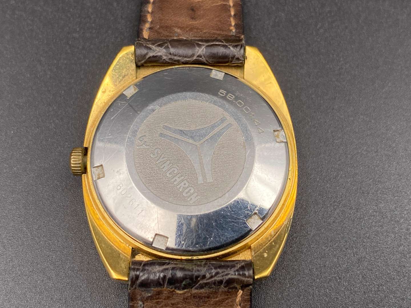 <p>CYMA by SYNCHRON, “Conquistador” a gold plated, automatic wristwatch, 58.001.44, 602611</p>