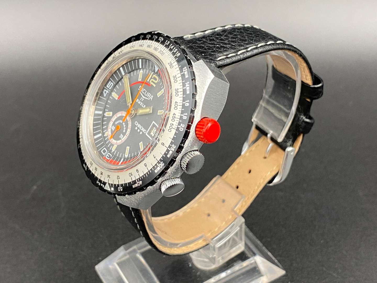 <p>SICURA, Chrono ***, stainless steel, chronograph wrist watch,</p>