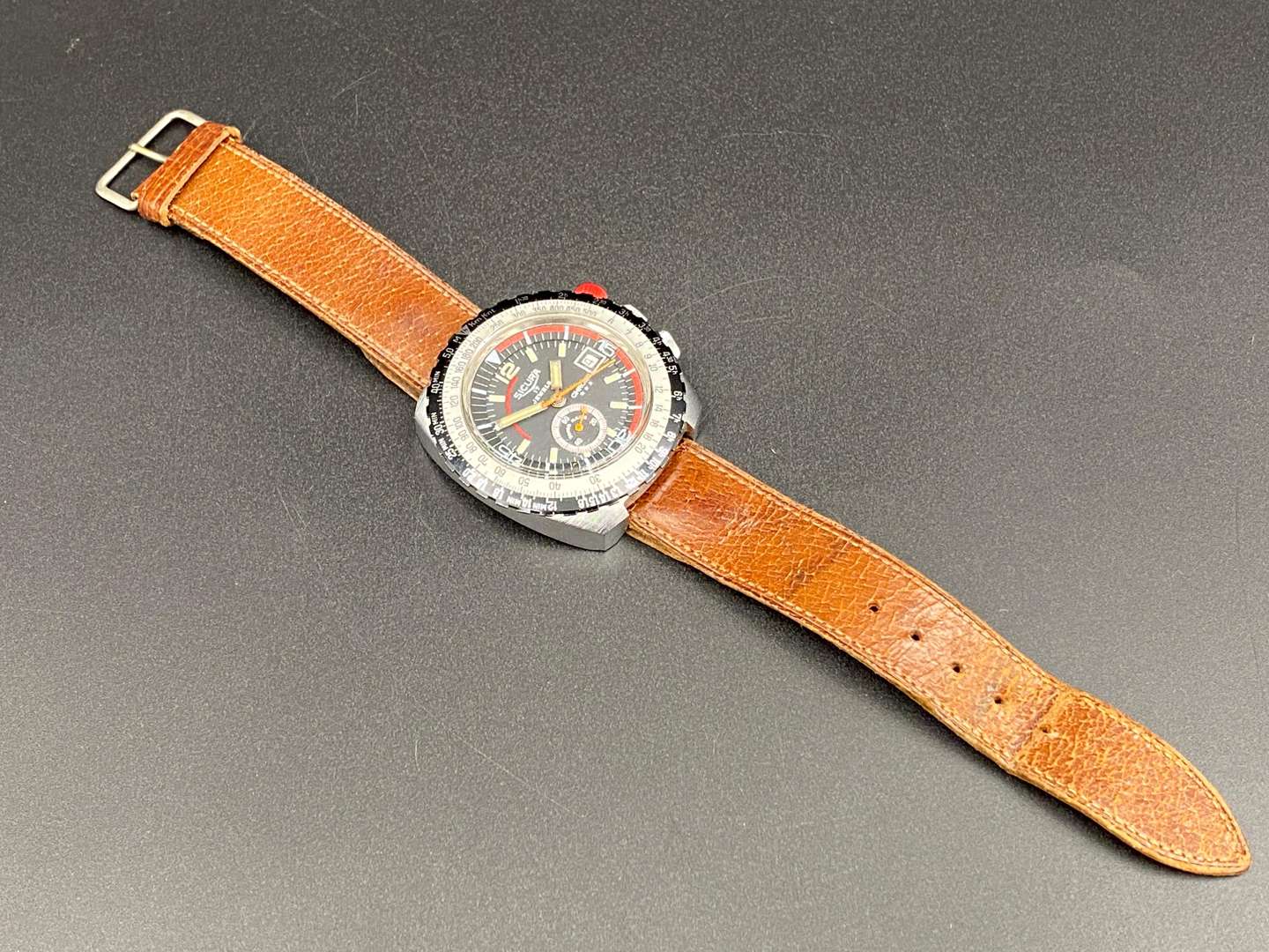 <p>SICURA, Chrono***, stainless steel, chronograph wrist watch,</p>