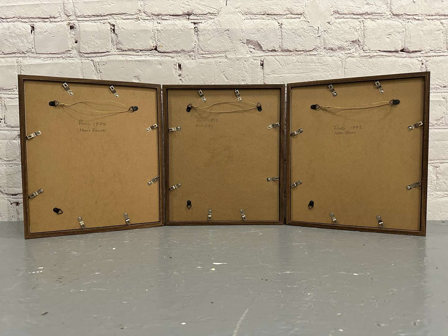 <p>PIRELLI, 3 calendar framed prints, 1973 Allen Jones, 1974 Hans Feurer, 1973 Brian Duffy</p>