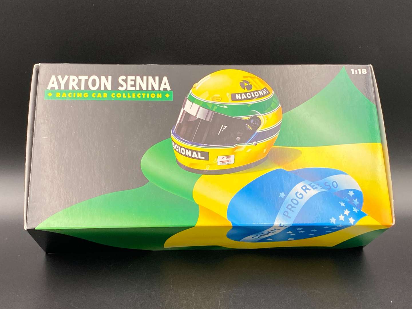 <p>MINICHAMPS, Ayrton Senna, Renault F1 model, 1:18 scale</p>