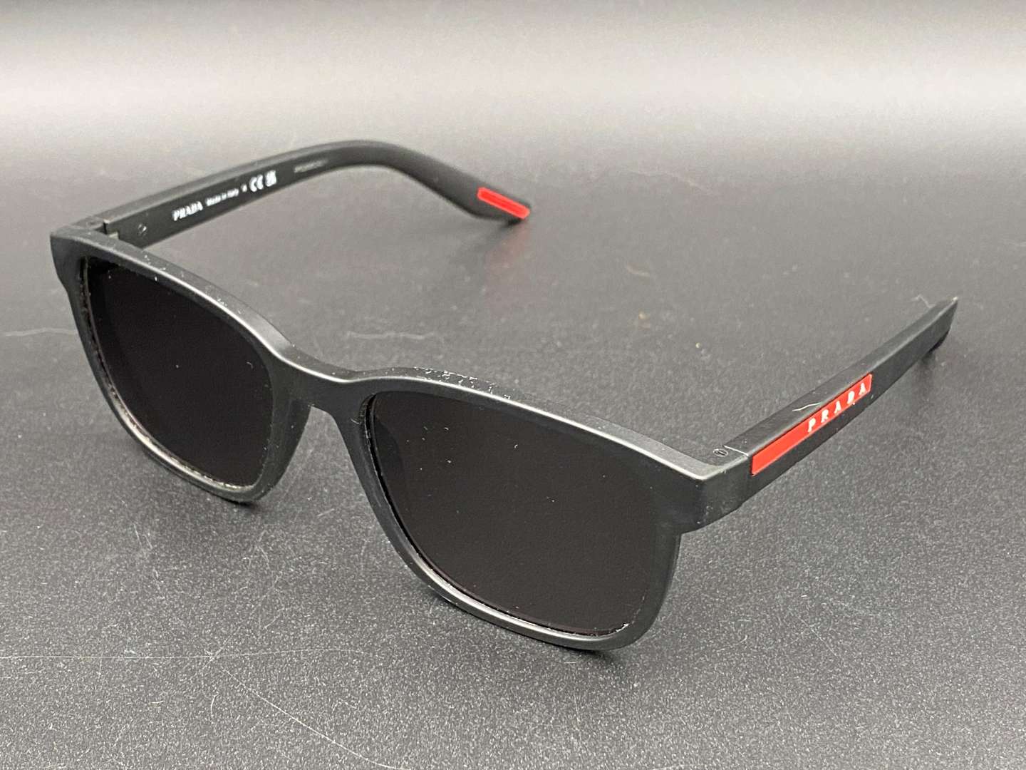 <p>PRADA, Italian branded, black framed sunglasses, VPS06P, 55/18, DGO-101, 145,</p>