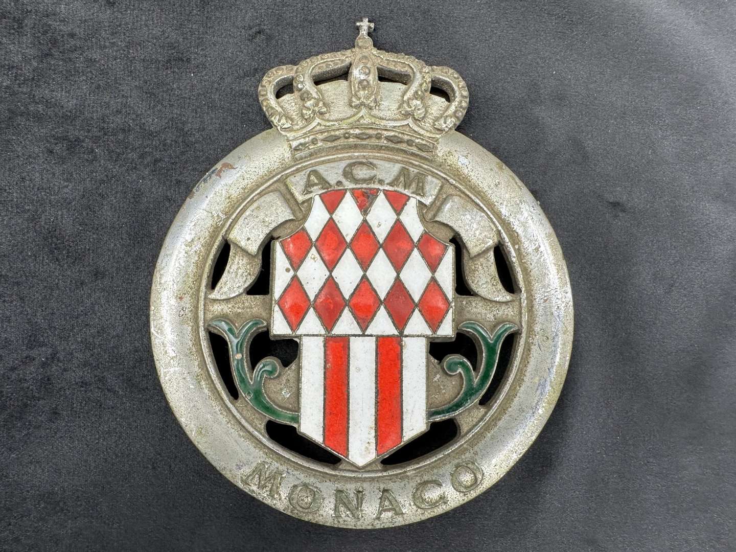 <p>1930's ACM- Monaco members car badge,</p>