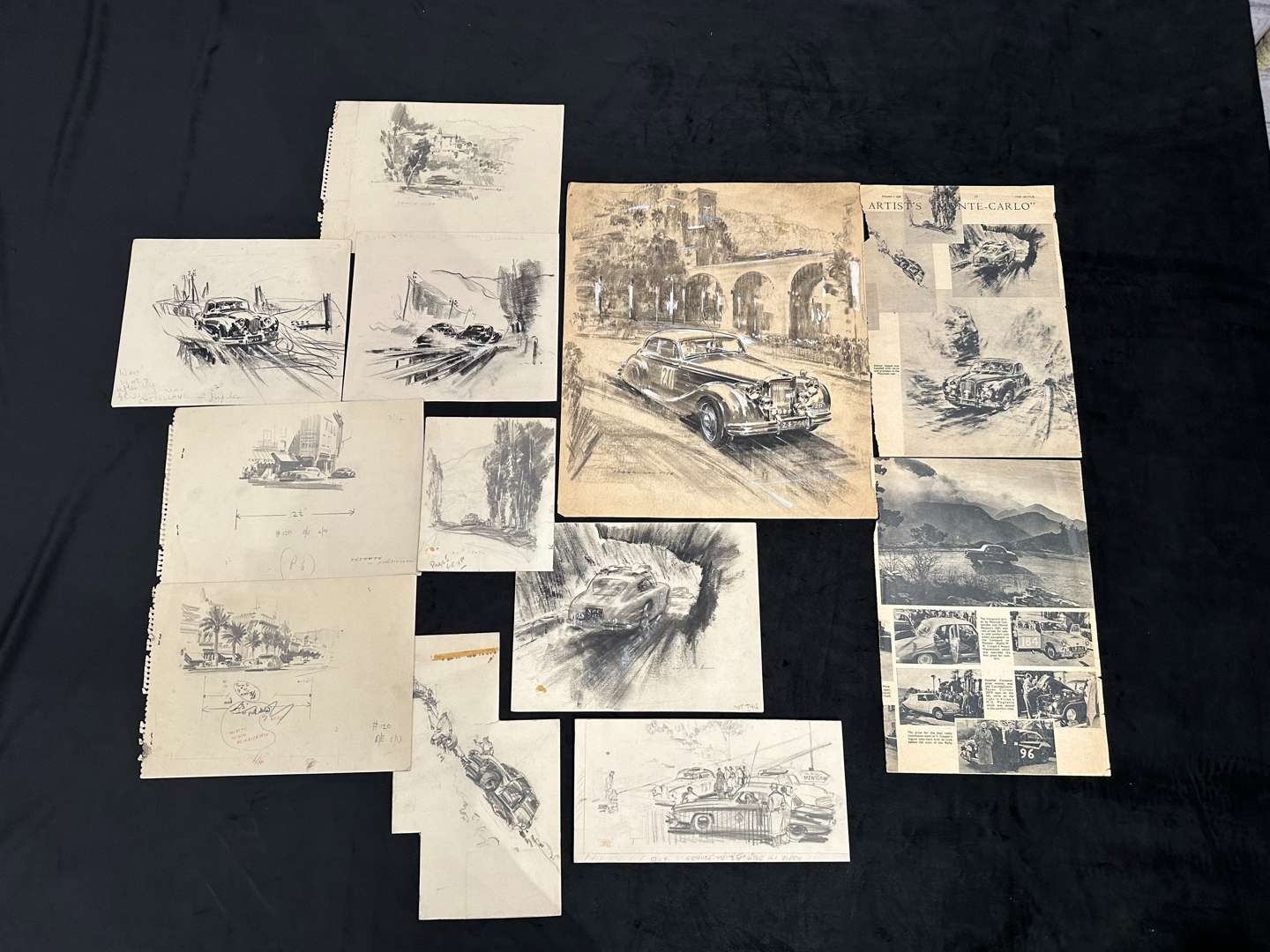 <p>Frank Wootton, (1914-1998), original illustrations for “The Motor” Magazine</p>