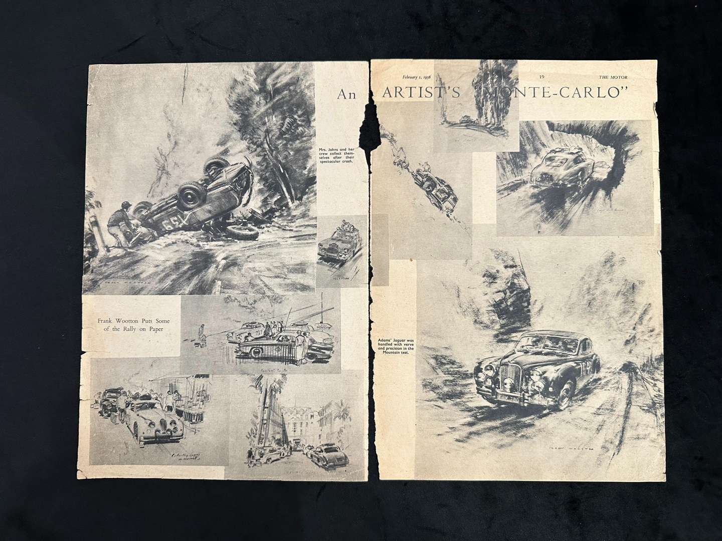 <p>Frank Wootton, (1914-1998), original illustrations for “The Motor” Magazine</p>