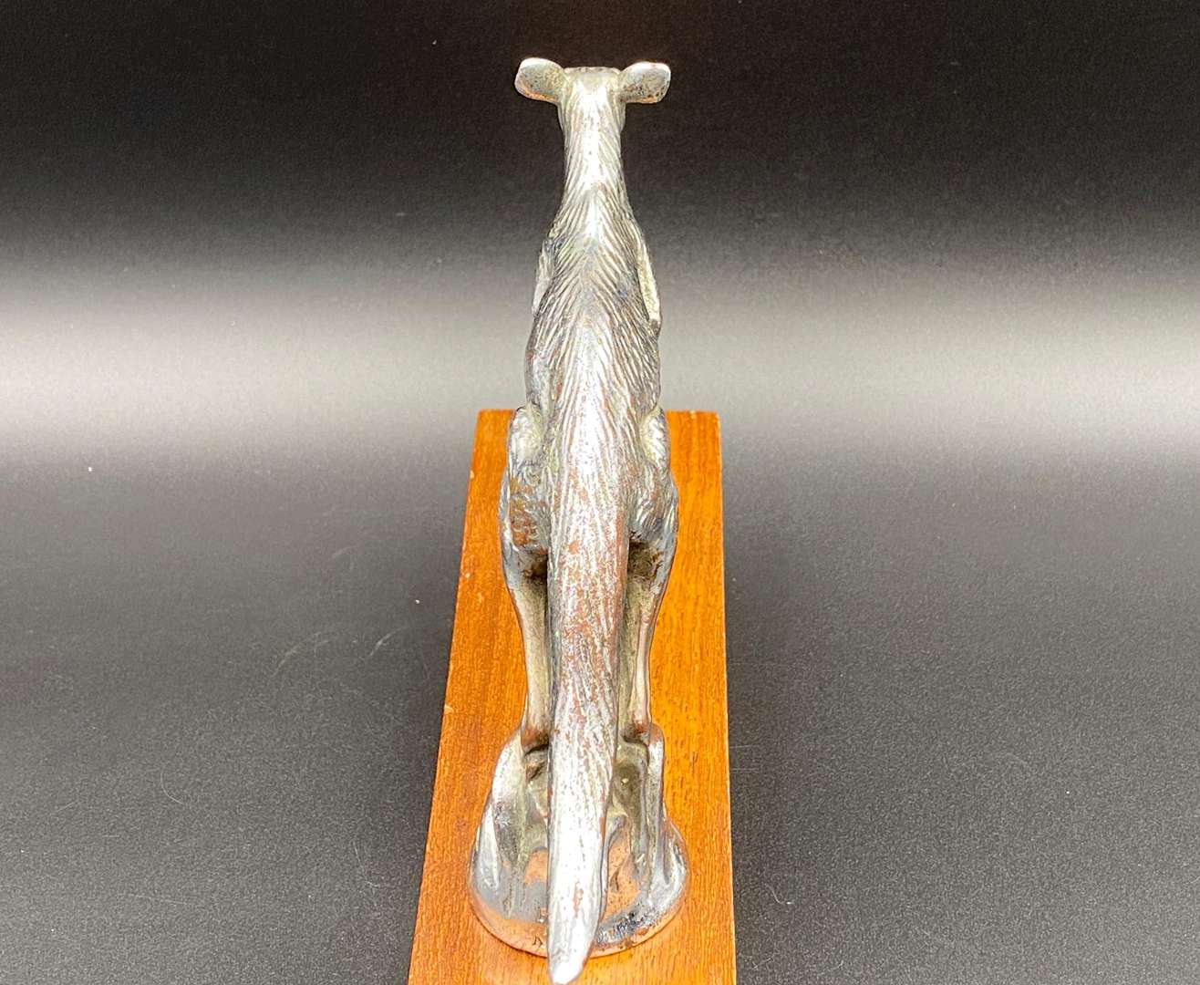 <p>A.E. Lejeune, 1920's cast and chrome plated “Kangaroo” car mascot,</p>