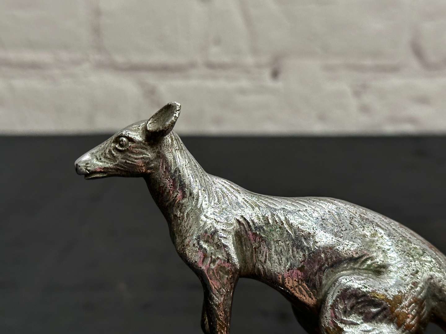 <p>A.E. Lejeune, 1920's cast and chrome plated “Kangaroo” car mascot,</p>