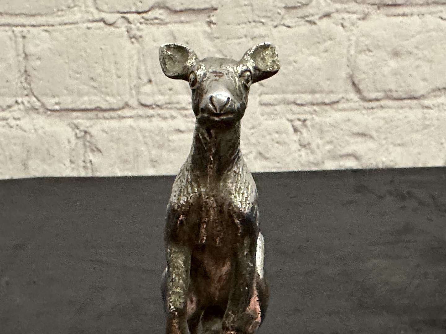 <p>A.E. Lejeune, 1920's cast and chrome plated “Kangaroo” car mascot,</p>