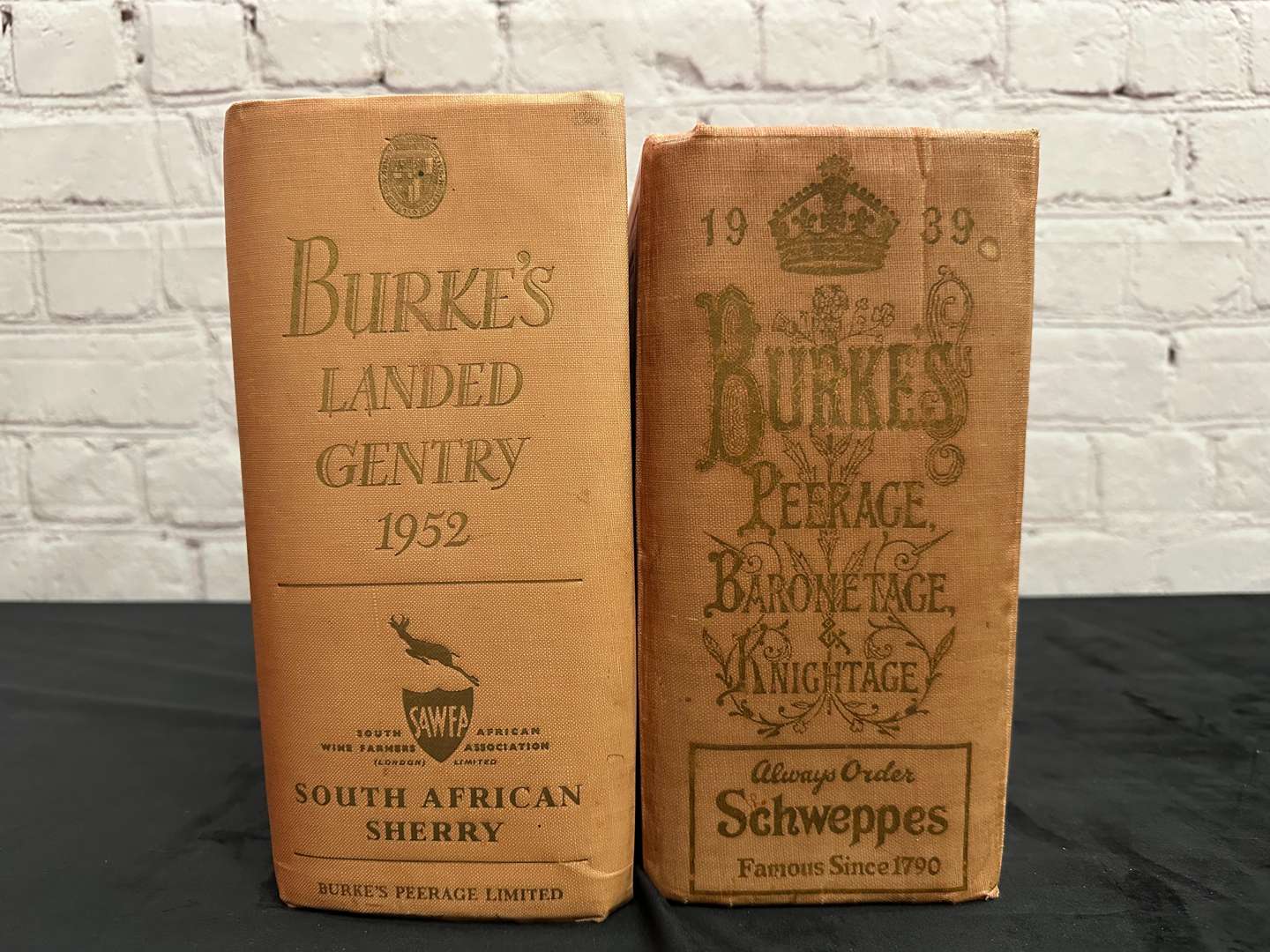 <p>Two Volumes comprising, Burke's Landed Gentry 1952 & &nbsp;Burke's Peerage Baronetage and Knightage 1939,</p>