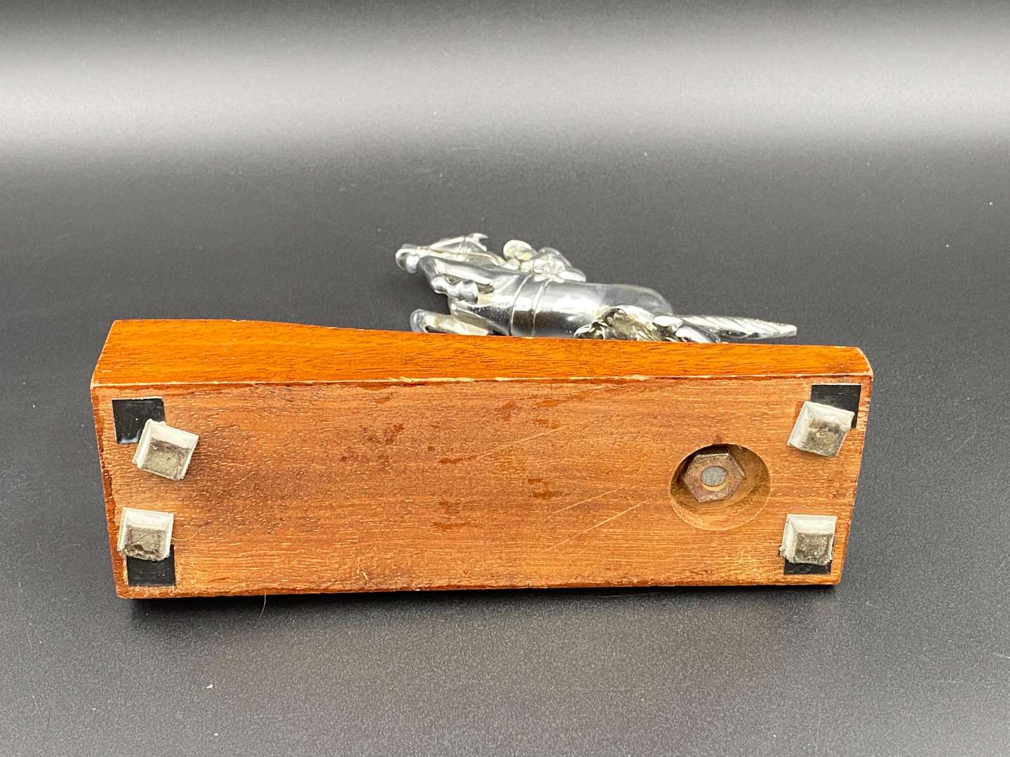 <p>DESMO, “Steeplechaser” chrome plated car mascot,</p>