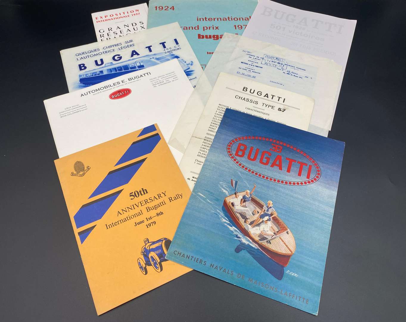 <p>BUGATTI, a quantity of 20th century pamphlets, letterhead and ephemera,</p>