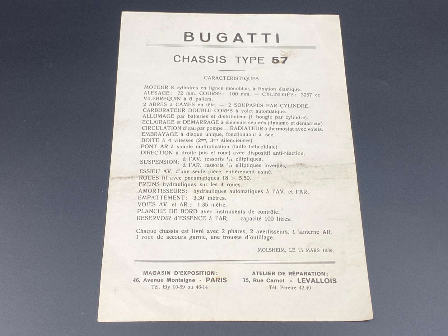 <p>BUGATTI, a quantity of 20th century pamphlets, letterhead and ephemera,</p>