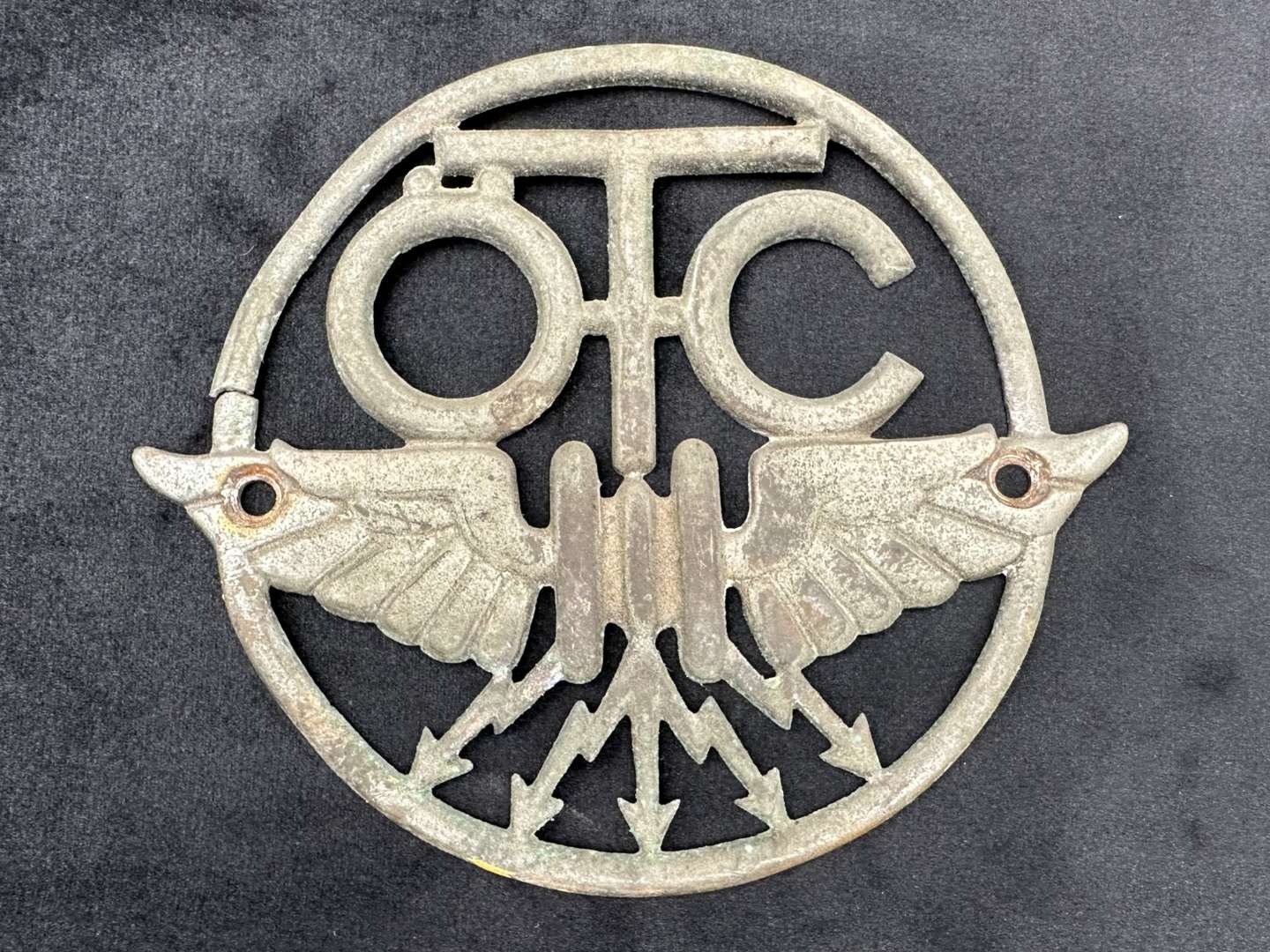 <p>1930s OTC, (Osterreich Touring Club?) members car badge</p>