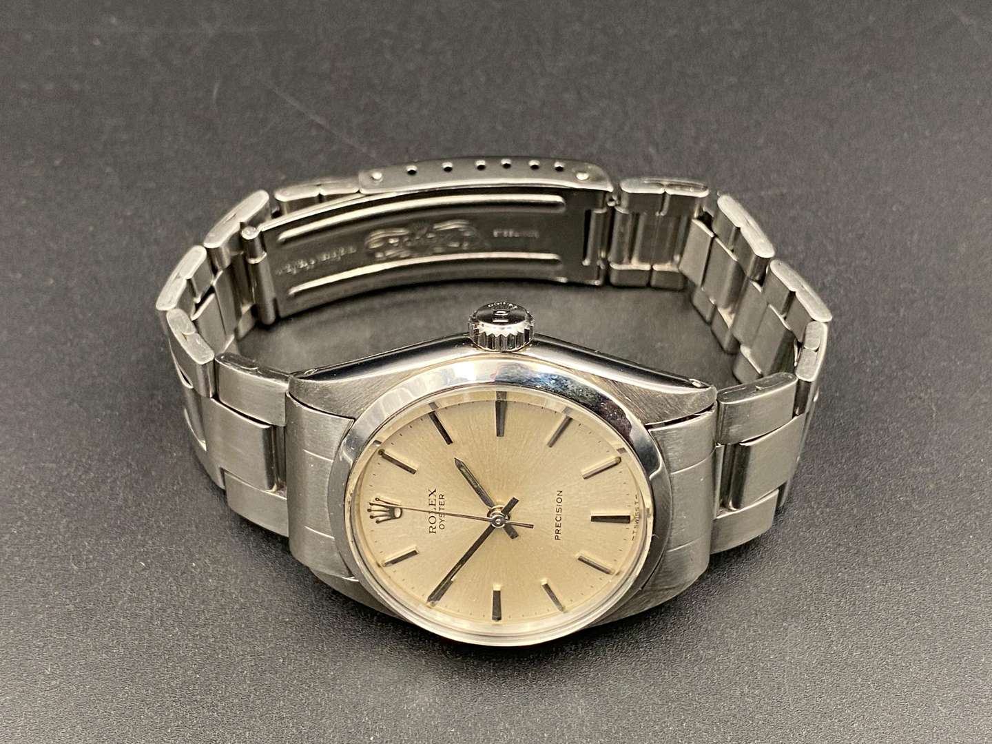 <p>ROLEX, Precision, stainless steel, centre seconds wristwatch, 6426, 2252613</p>