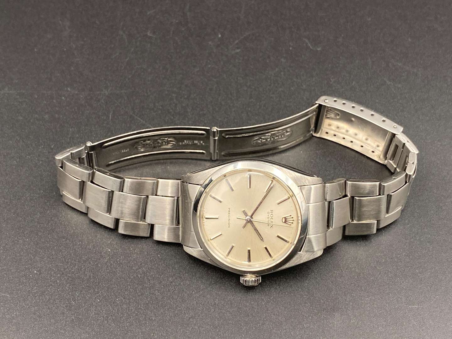 <p>ROLEX, Precision, stainless steel, centre seconds wristwatch, 6426, 2252613</p>