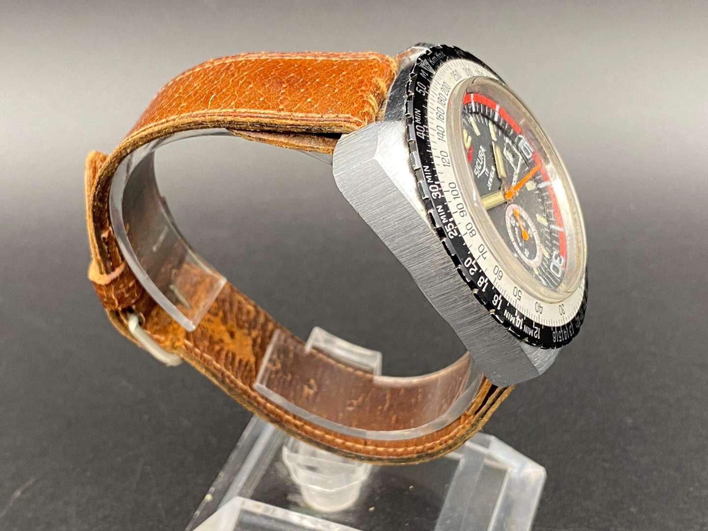 <p>SICURA, Chrono***, stainless steel, chronograph wrist watch,</p>