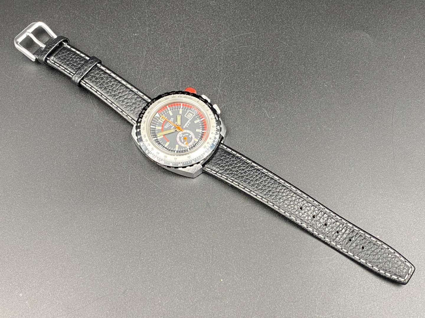 <p>SICURA, Chrono ***, stainless steel, chronograph wrist watch,</p>