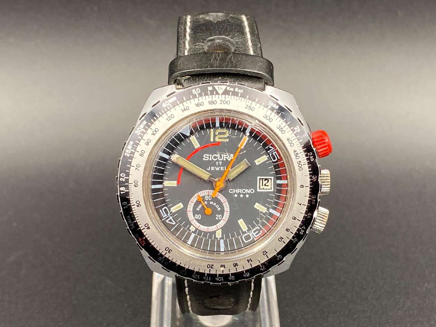 <p>SICURA, Chrono ***, stainless steel, chronograph wrist watch,</p>