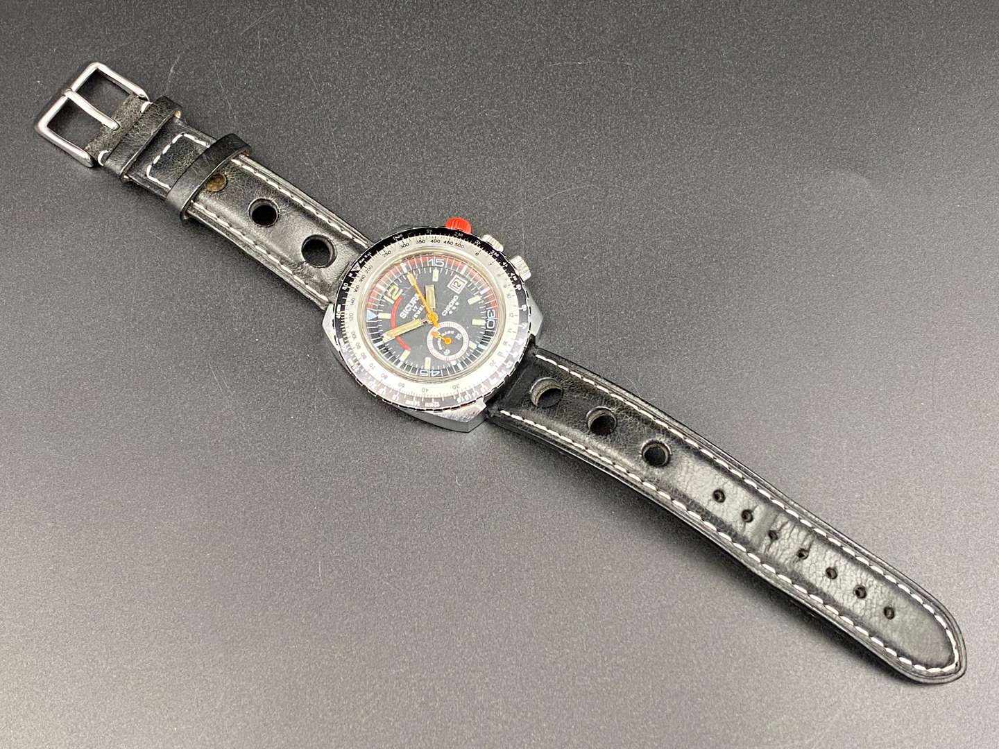 <p>SICURA, Chrono ***, stainless steel, chronograph wrist watch,</p>