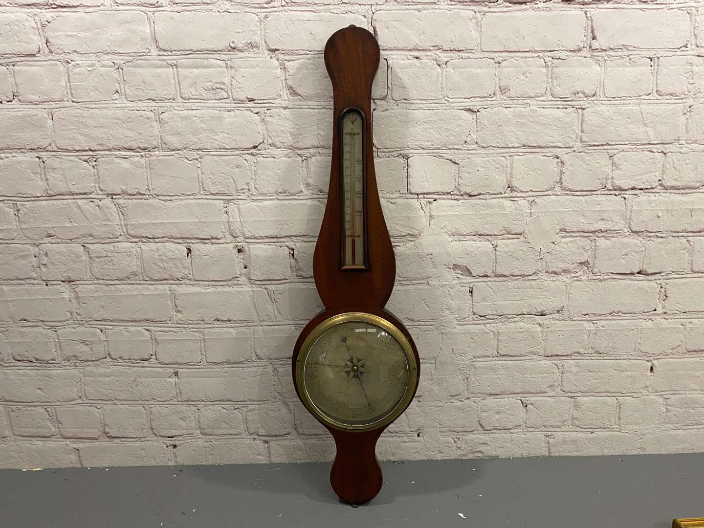 <p>A 19th century mahogany wheel barometer, F. Molton-St Laurence, Norwich,</p>