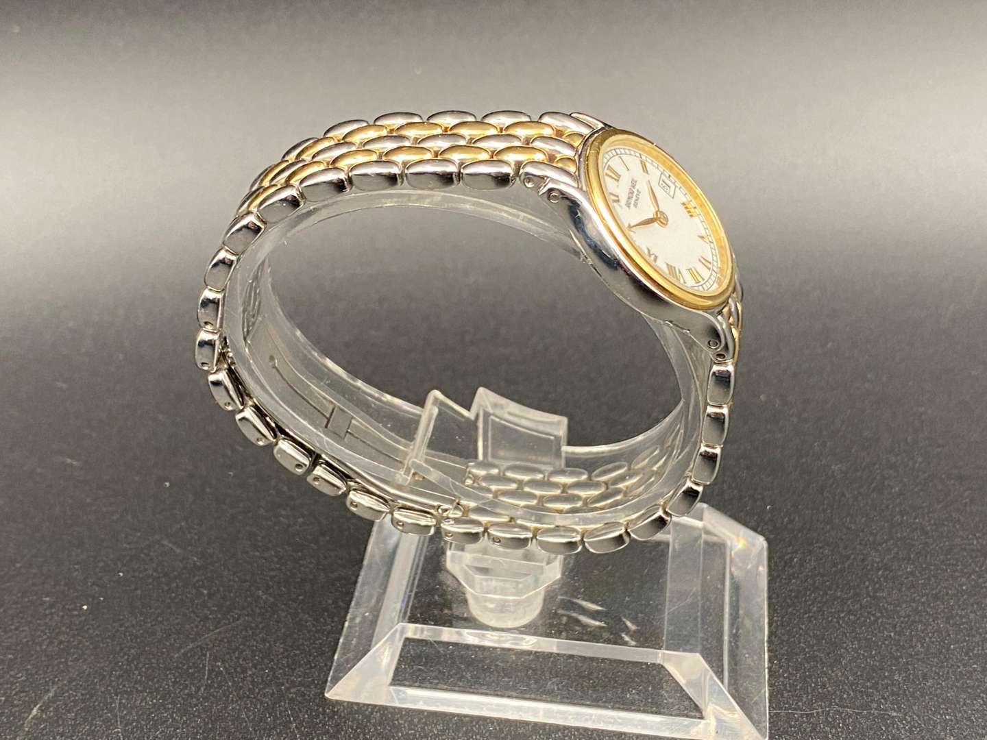 <p>RAYMOND WEIL, steel and gilt, calendar wristwatch, 5377, Z458027</p>