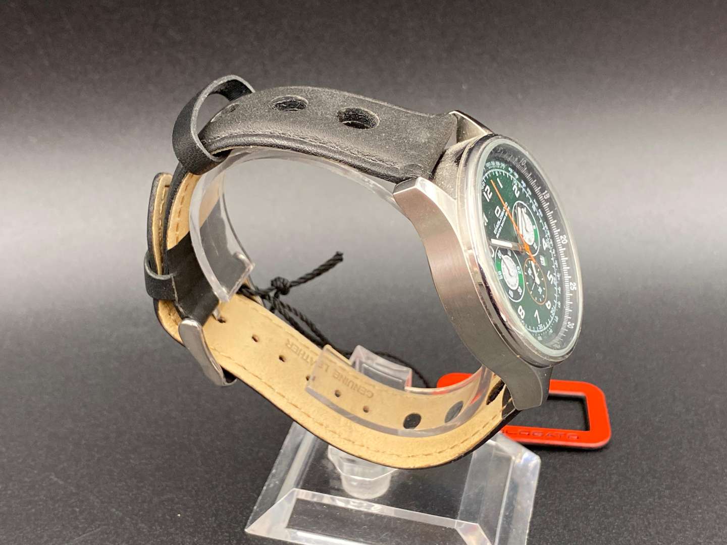 <p>OMOLOGATO, BRG, stainless steel, quartz, chronograph wristwatch,</p>