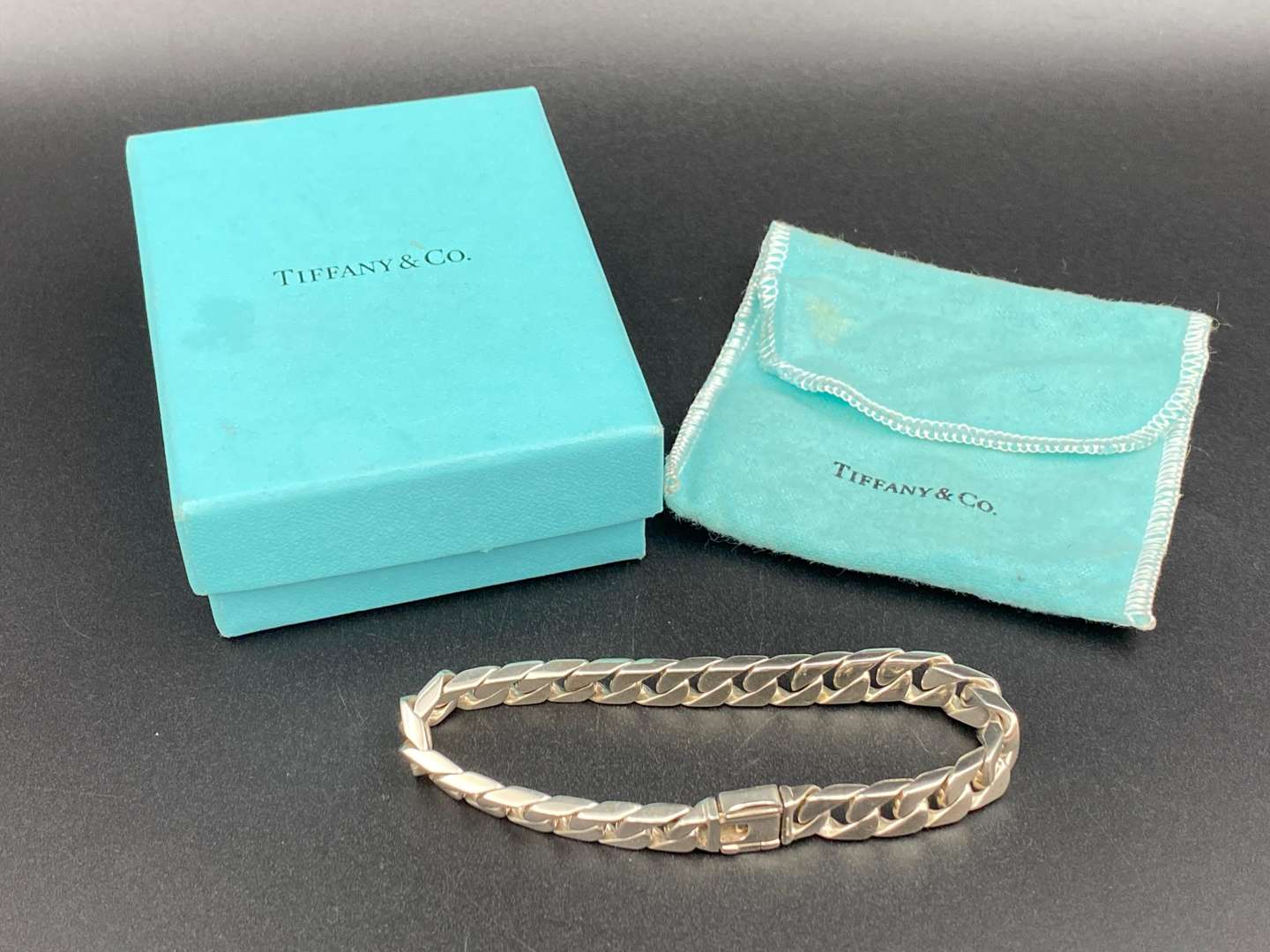 <p>TIFFANY & Co, Italian silver curb link bracelet,</p>