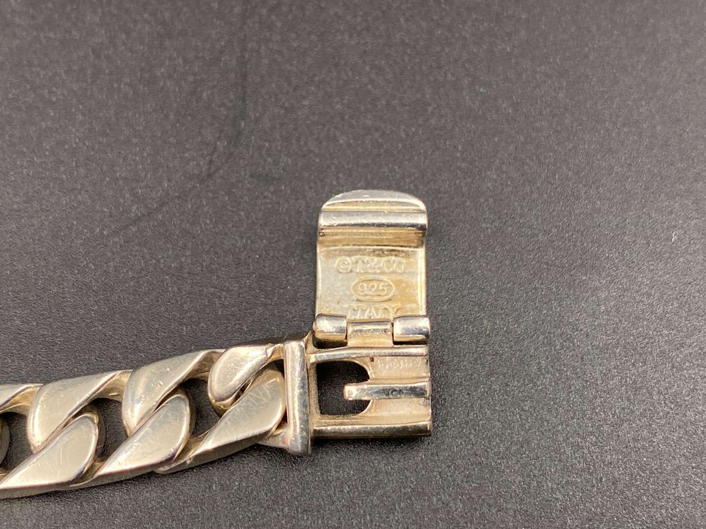 <p>TIFFANY & Co, Italian silver curb link bracelet,</p>