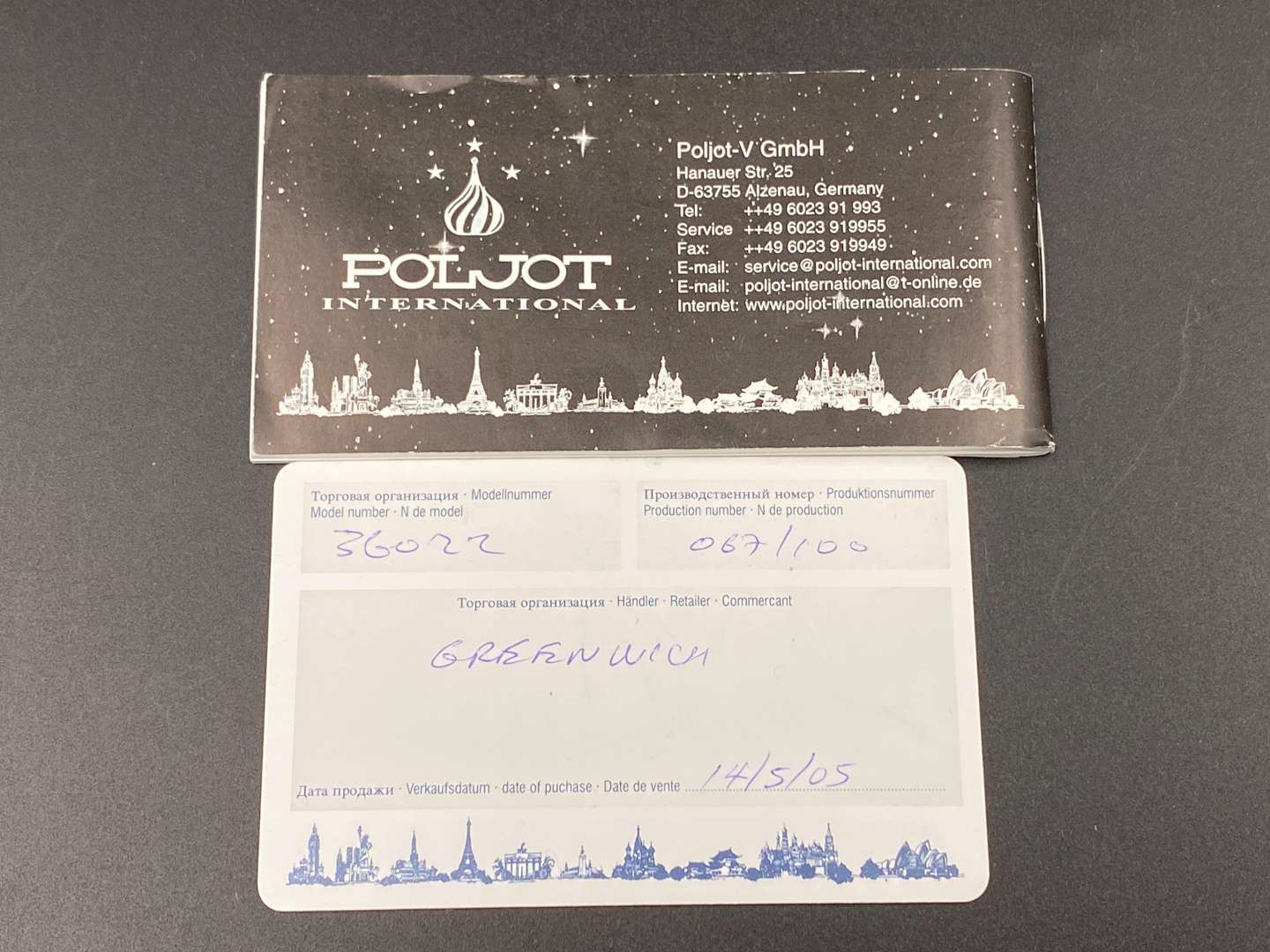 <p>POLJOT, stainless steel wristwatch, 36022, 67/100,&nbsp;</p>