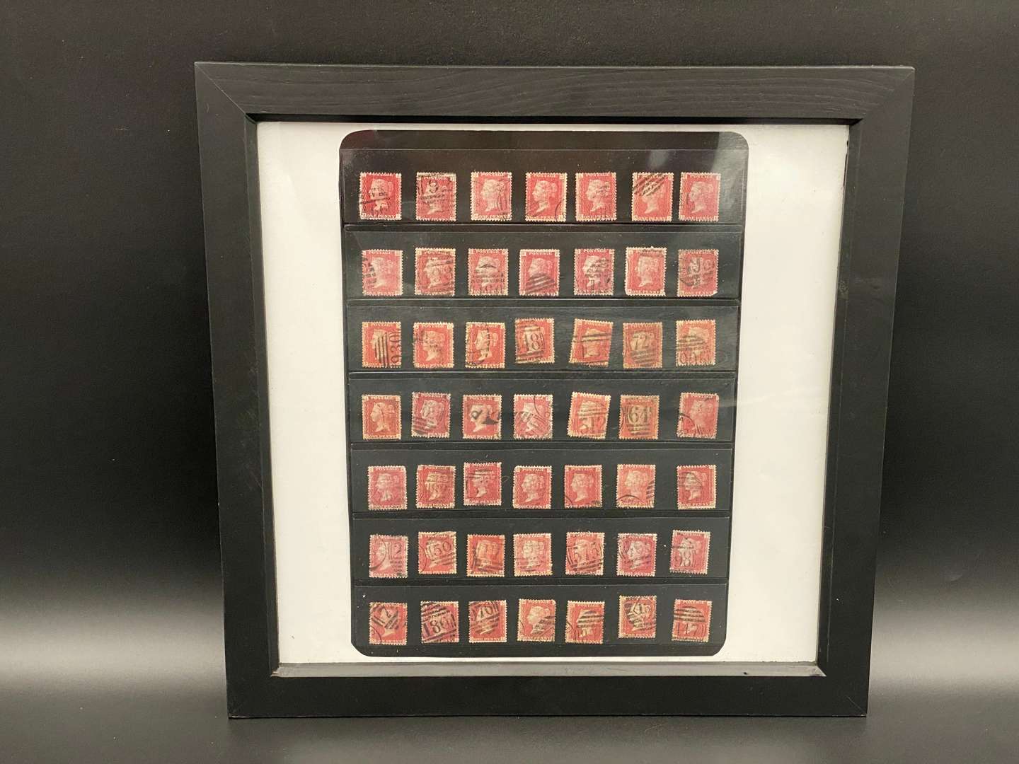<p>49 x Victorian Penny Red postage stamps,</p>