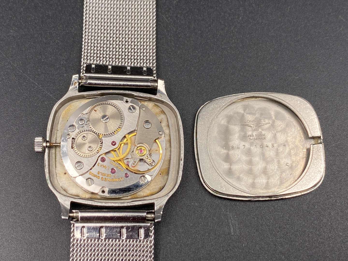 <p>LONGINES, stainless steel, manual wind, TV screen wristwatch</p>