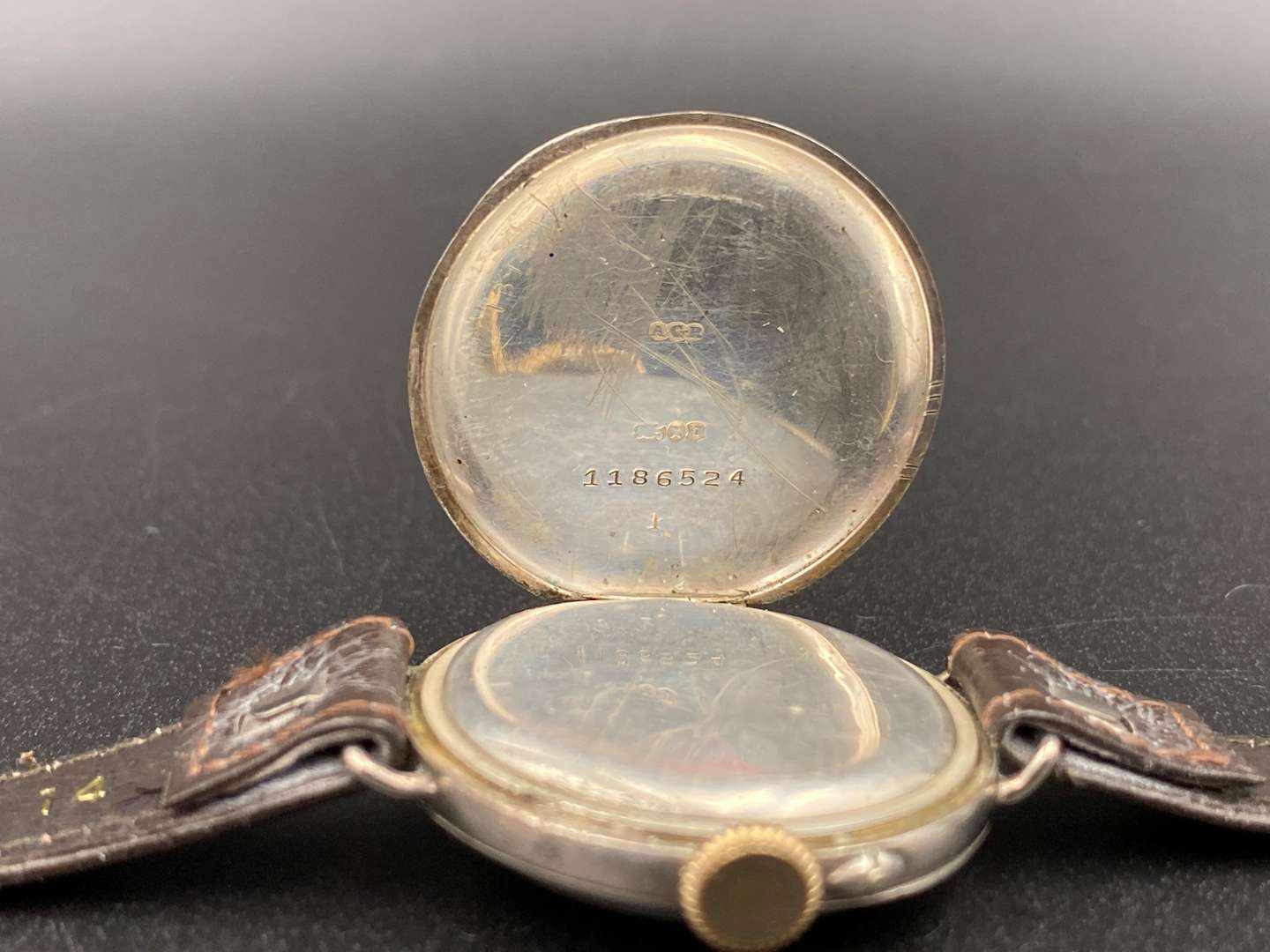 <p>An early 20th century Swiss, silver cased wrist watch,</p>