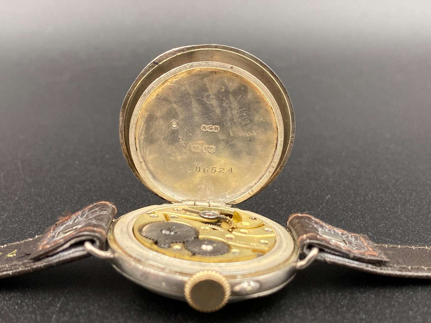 <p>An early 20th century Swiss, silver cased wrist watch,</p>