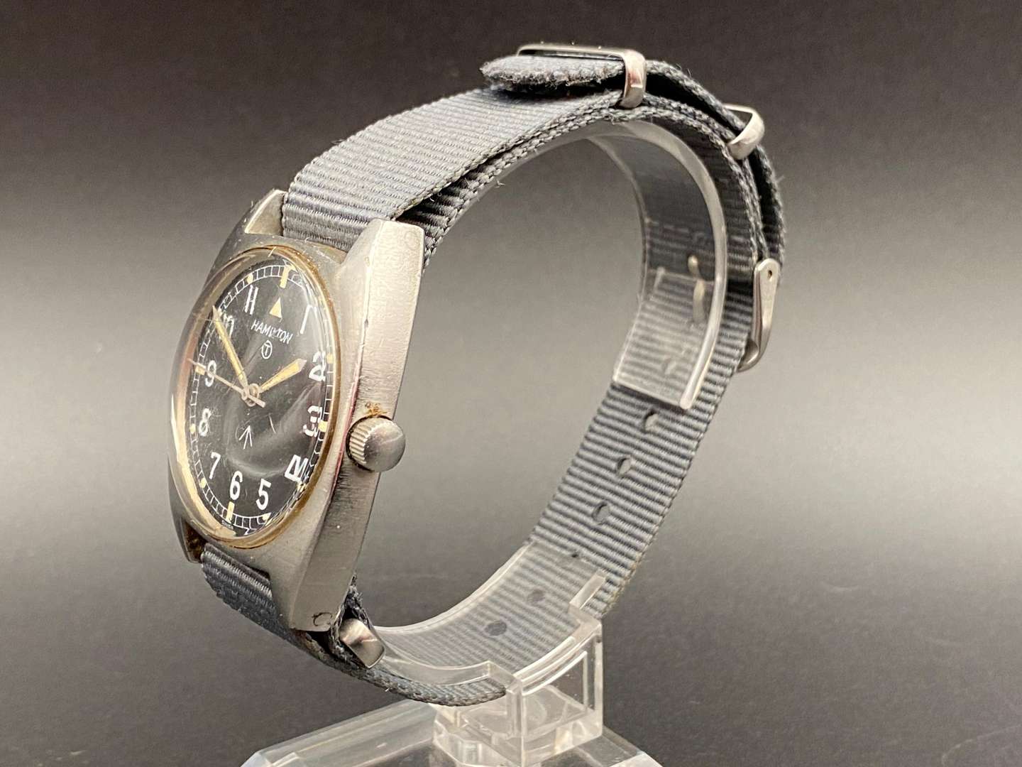 <p>HAMILTON, W10, stainless steel, government issue wristwatch, 1973</p>