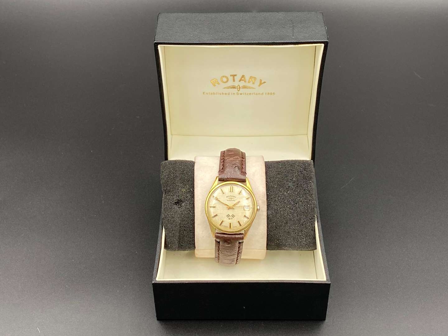 <p>ROTARY, GT, gold plated automatic centre seconds calendar wristwatch,</p>