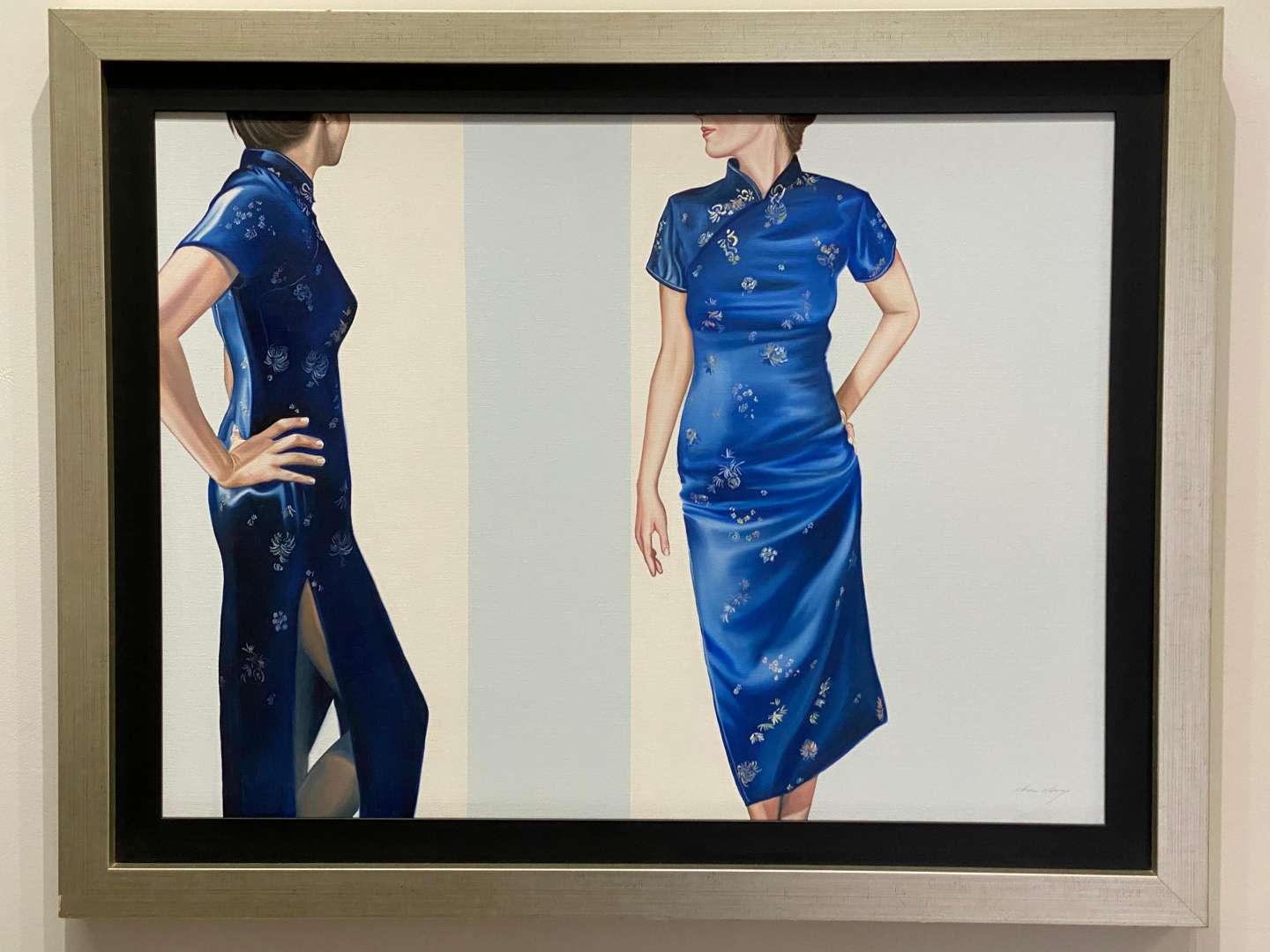 <p>DREW DARCY, “The Blue Dress”, acrylic on canvas</p>