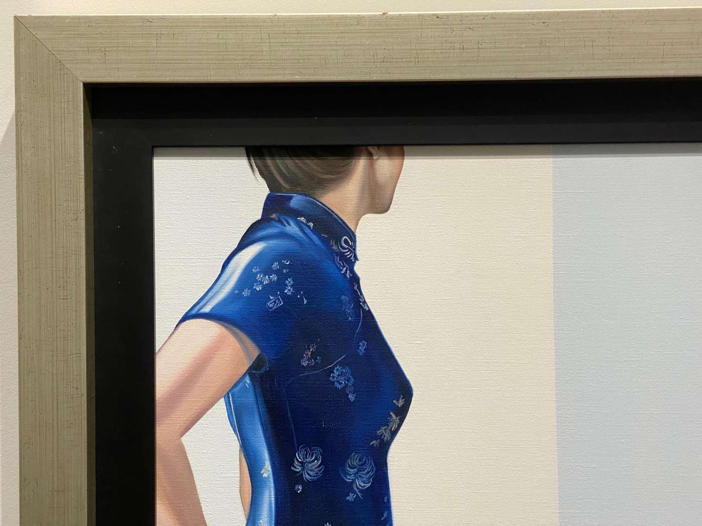<p>DREW DARCY, “The Blue Dress”, acrylic on canvas</p>